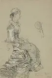 Die Kronprinzessin von Preussen am Tage der Kronprinzentaufe by Anton von Werner, chalk, sold Jun 2020