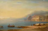 Ansicht von Porto Venere, La Spezia by Carl Morgenstern, 1841, oil on canvas, sold Jun 2020