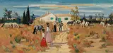 Dimanche en Camargue by Yves Brayer, oil on canvas, sold Jun 2020