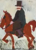 Il cavaliere by Franz Borghese, 1969, oil on canvas, offered Jun 2020