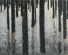 Waldstudie by Dozier Bell, 1985, charcoal, offered Jun 2020