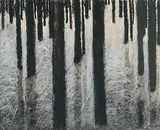 Waldstudie by Dozier Bell, 1985, charcoal, offered Jun 2020