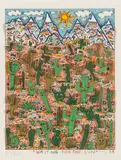 Waiting for the sun by James Rizzi, 1989, color lithograph, sold Jun 2020