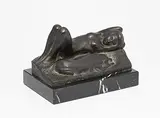 Liegender Akt mit Hund by Jan Štursa, bronze, sold Jun 2020