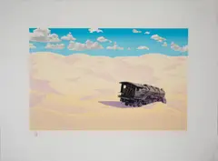 Desert Train by Robert Fried, 1973, screenprint, sold Nov 2022