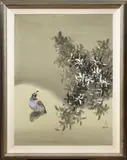 Quail in Winter by David Lee, oil on canvas, sold Nov 2022