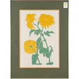 Chrysanthemum by Henry Evans, 1976, linocut, sold Nov 2022