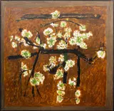 Blossoms by Bryan Wilson, 1956, oil on masonite, sold Dec 2022