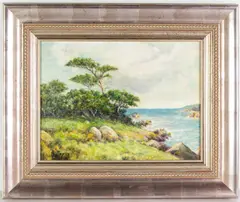 Trees Along the Coast by Angel Espoy, oil on canvasboard, sold Dec 2022