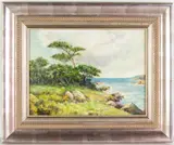 Trees Along the Coast by Angel Espoy, oil on canvasboard, sold Dec 2022