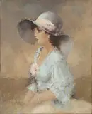 Portrait of a Young Woman by Luigi Rocco, oil on canvas, sold Dec 2022