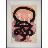 Abstract Figure by Hodaka Yoshida, 1958, woodblock print, sold Dec 2022