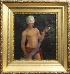 An Indian Prince by Clyde Cooke, 1893, oil on canvas, sold Dec 2022