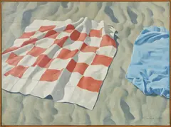 Towels on the Beach by Rufus Coes, 1984, oil on canvas, sold Dec 2022