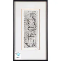 Untitled by Abram Krol, etching, sold Dec 2022