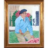 Portrait of a Gardener by John Busch Bohrer, 1988, oil on canvas, sold Dec 2022