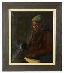 portrait by George Luks, oil on canvas, sold Jan 2026