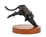 descending leopard by Keith Calder, bronze, sold Sep 2024