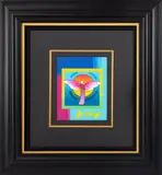 Angel with Sun on Blends by Peter Max, 2018, Acrylic Enhanced Lithograph, sold Sep 2024
