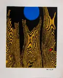 Bois et la Lune Bleue" [Trees and the Blue Moon] by Max Ernst, Lithograph in Colors, sold Sep 2024