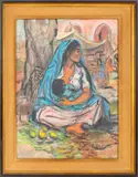 Mother and Child by Marion Greenwood, Pastel on Paper, sold Sep 2024