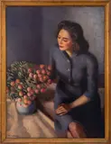 Portrait of a Seated Woman by A. Sidenberg, Oil on Canvas Mounted on Board, sold Sep 2024