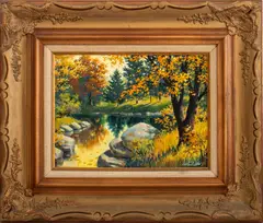 Autumn Reflections by Arthur Sarnoff, Acrylic on Board, sold Sep 2024