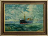 S. S. Largs Bay by M. O'Donnell, Oil on Board, sold Sep 2024