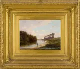 On The Seine at Meudon’. Image 8” x 12 by Frank Henry Shapleigh, oil on canvas, sold Nov 2025