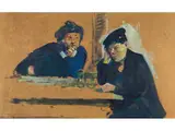Caveau des Innocents (höhle der Unschuldigen) by Julio González, oil on board, offered Sep 2025