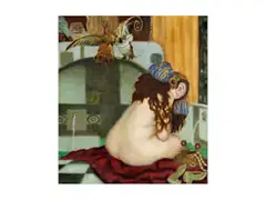 Susanna und die Alten by Hanns Pellar, oil on board, sold Dec 2024