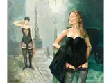 Darstellung Zweier Leicht Bekleideter Damen by Frans de Kok, oil on canvas, sold Jun 2023