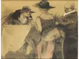 Kaffeehaus-szene by Piet van der Hem, pastel, offered Dec 2023