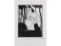 Untitled by Emil Nolde, woodcut, sold Dec 2025