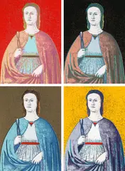 Saint Apollonia by Andy Warhol, 1984, screenprint in colors on Essex Offset Kid, sold Jun 2020