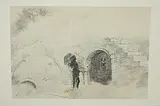 Überwachsenes Gemäuer einer Kirchenruine by Albert Emil Kirchner, 1833, pencil, sold Jun 2020