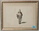 Bauernjunge mit Kaninchen by Gottfried Mind, watercolor, sold Jun 2020