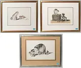 Katzenmutter mit zwei Jungen by Gottfried Mind, lithograph, sold Jun 2020