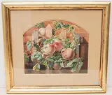 Pfirsiche am Spalier by Clementine Stockar-Escher, watercolor, offered Jun 2020