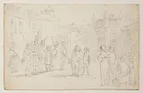 Revue des troupes d'un village - Troupes de Ligne by Rodolphe Töpffer, pencil, offered Jun 2020