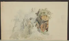 Studie eines strauchbewachsenen Felsens bei Neubeuern by Friedrich Voltz, watercolor, offered Jun 2020