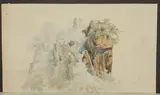 Studie eines strauchbewachsenen Felsens bei Neubeuern by Friedrich Voltz, watercolor, offered Jun 2020