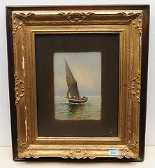 Fischerboot by Attilio Pratella, oil on panel, offered Jun 2020