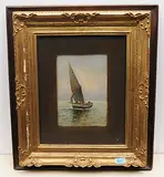 Fischerboot by Attilio Pratella, oil on panel, offered Jun 2020