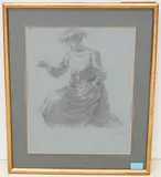 Junge Frau by Charles Agard, charcoal, offered Jun 2020