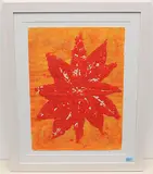 Feuille rouge/orange by Dario Álvarez Basso, 1999, gouache, offered Jun 2020