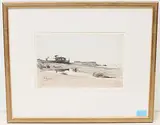 Pavillon au bord de la mer by Adolphe Appian, gouache, sold Jun 2020