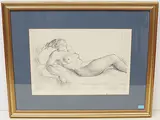 Liegender Akt by Gustave François, lithograph, offered Jun 2020