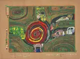 Kreisverkehr der Strassengekreuzigten by Friedensreich Hundertwasser, 1971, color screenprint, sold Jun 2020