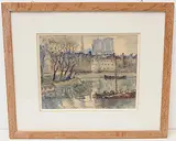 Blick auf Notre-Dame, Paris by Georges Dominique Rouault, watercolor, sold Jun 2020